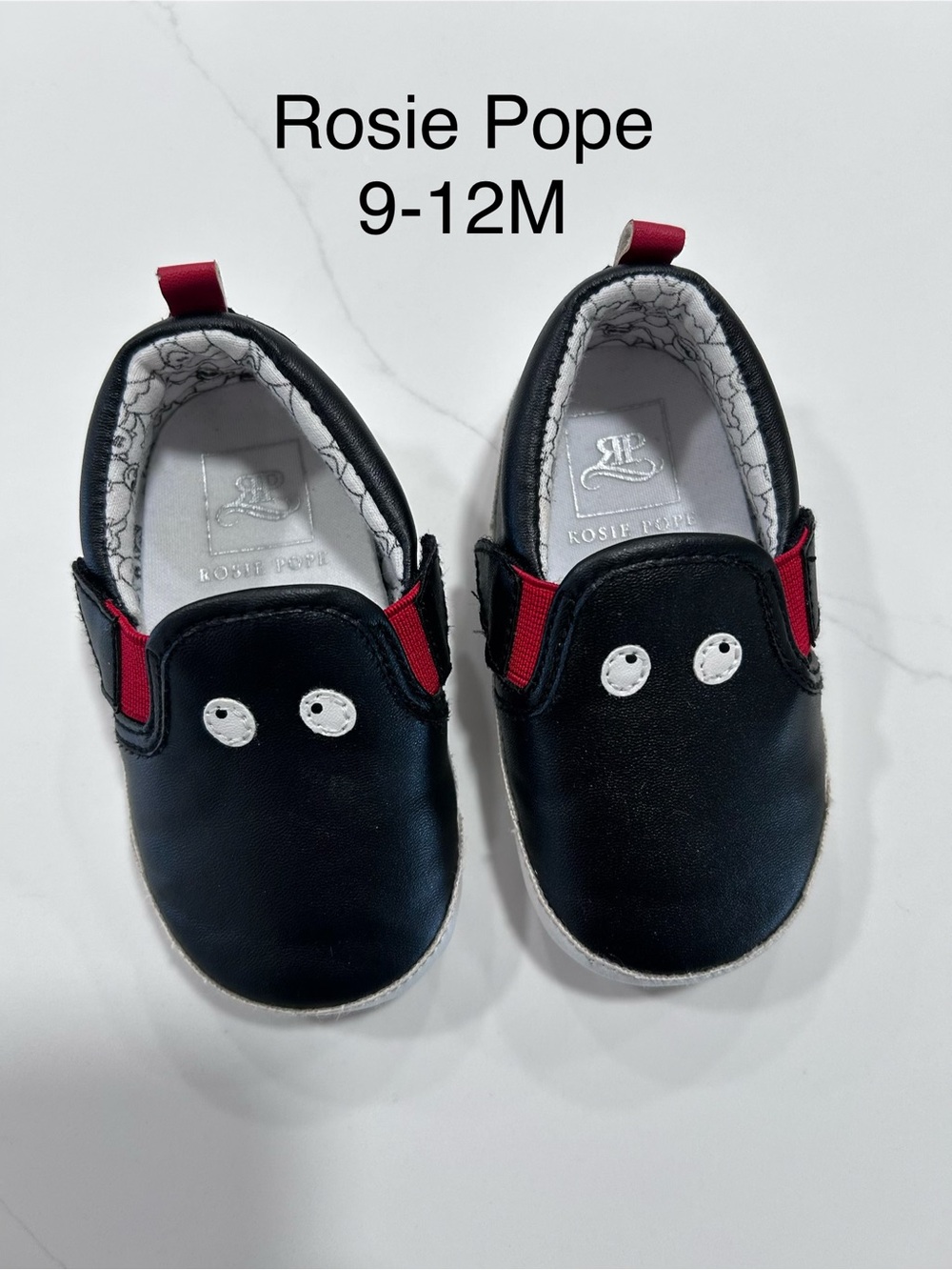 Rosie Pope Black and Red Slip-On Kids Shoes